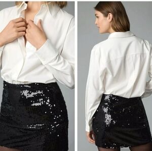 Anthro Mare Mare Twofer Sequin Shirt Mini Dress